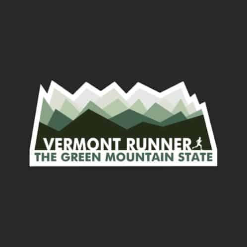 Vermont Mountain Runner Sticker on dark