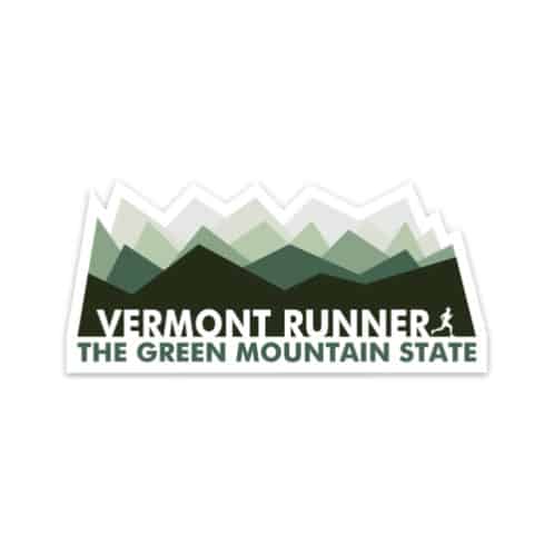 Vermont Mountain Runner Sticker on white
