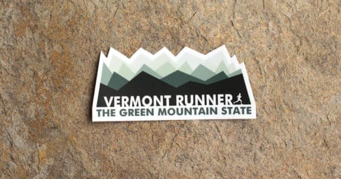 2-Vermont Mountains Running Sticker - social media image