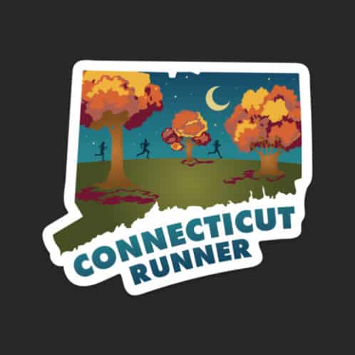 Connecticut Runner Sticker on black