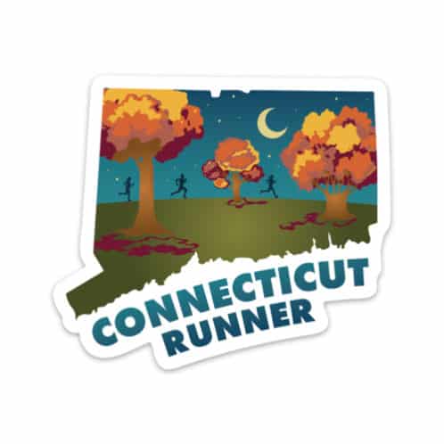 Connecticut Runner Sticker on white