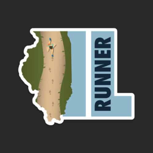 Illinois Runner Sticker on black