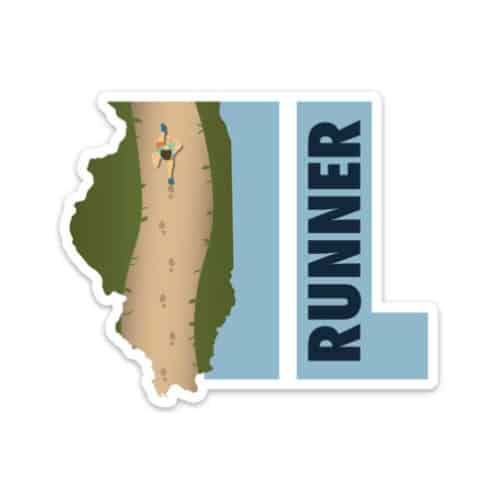 Illinois Runner Sticker on white