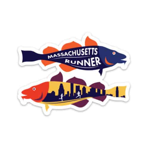 Massachusetts Runner Sticker on white