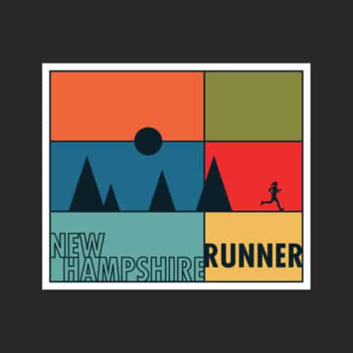 New Hampshire Runner Sticker on black