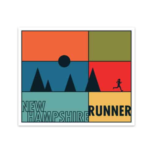 New Hampshire Runner Sticker on white