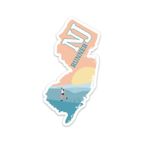 New Jersey Runner Sticker on white