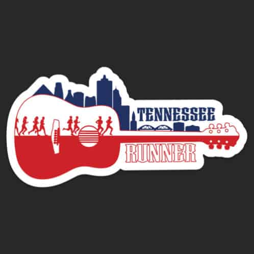 Tennessee Runner Sticker on dark background