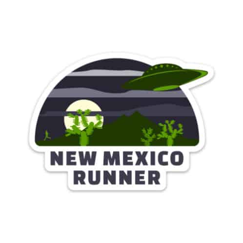 New Mexico Alien Runner Sticker on white