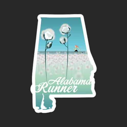 Alabama Runner Sticker on dark