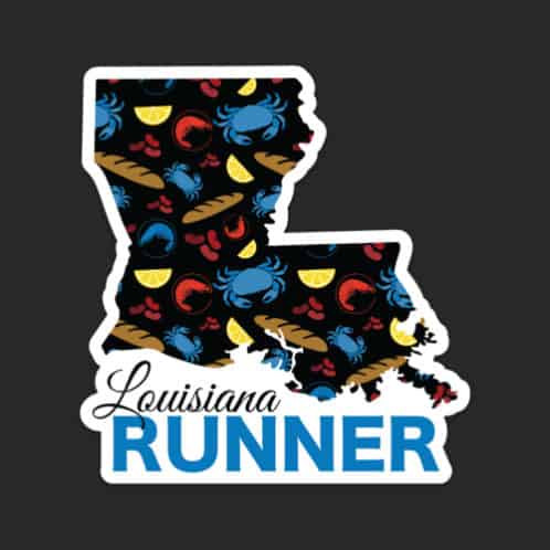 Louisiana Runner Sticker on dark
