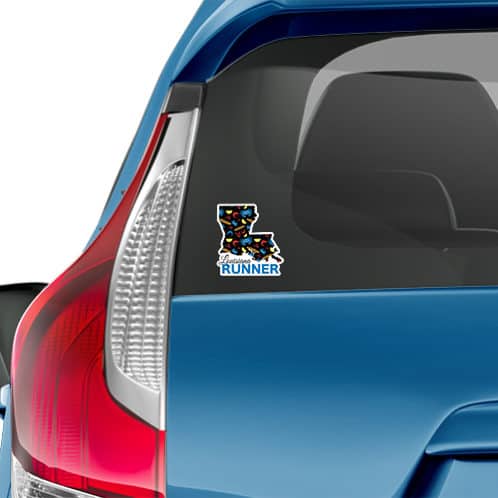 Louisiana Running Sticker on car mockup