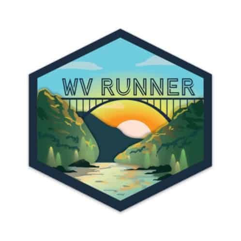 West Virginia Runner Sticker on white