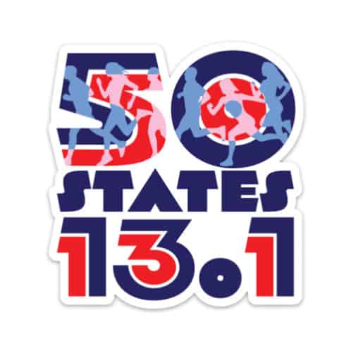 50 States Half Marathon Runner Sticker