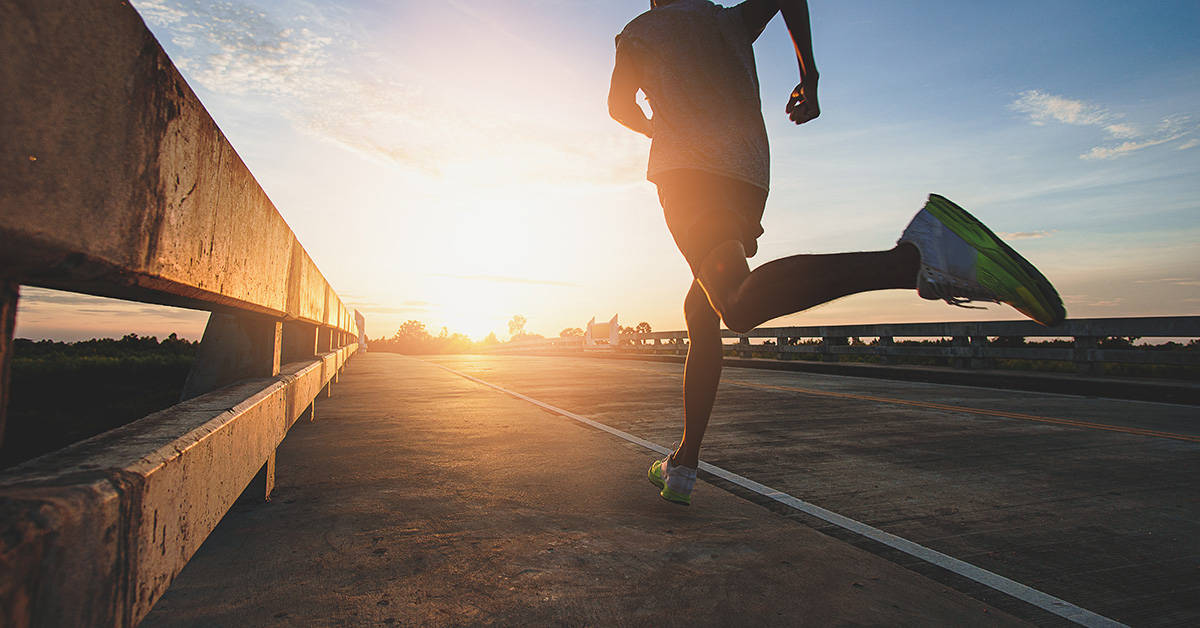 Follow training plans for the new year like this runner on the road