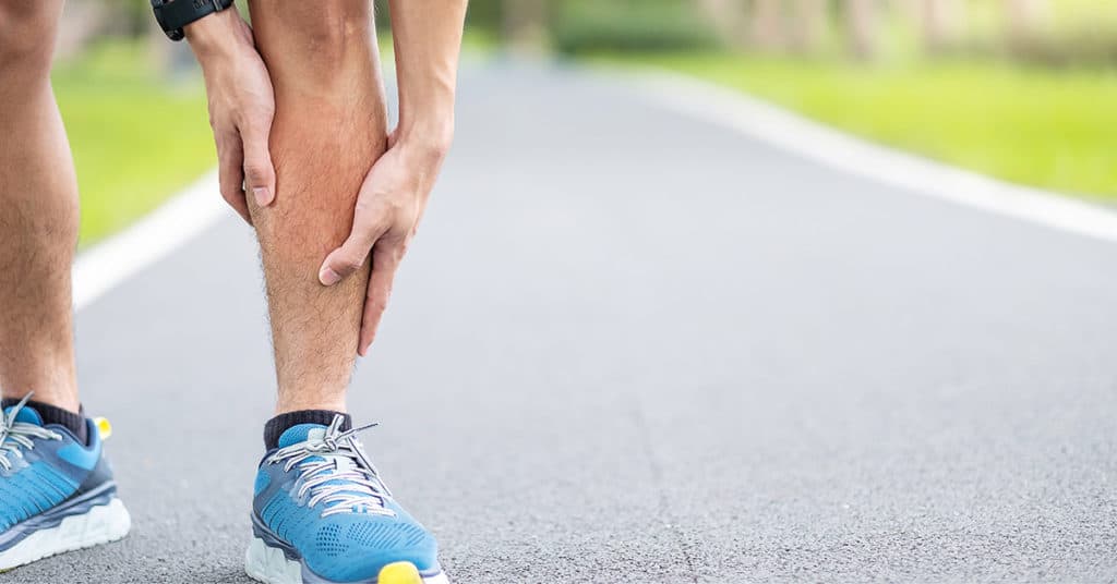 Runner dealing with shin splints