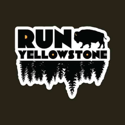 Run Yellowstone Monochromatic Sticker - product on dark bg