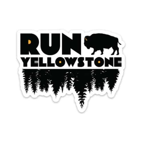 Run Yellowstone Monochromatic Sticker - product on white bg