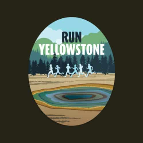 Run Yellowstone Sticker - product on dark bg