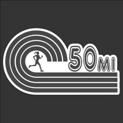 Female 50 Mile Runner Sticker, Female 50 Mile Running Sticker