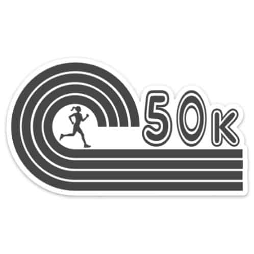 Female 50k Runner Sticker, Female 50k Running Sticker