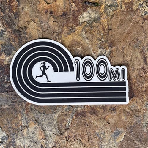 Female 100 mile Running Sticker black