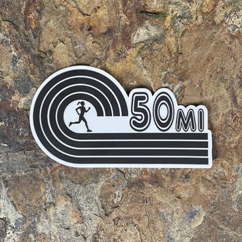 Female 50 Mile Running Sticker black