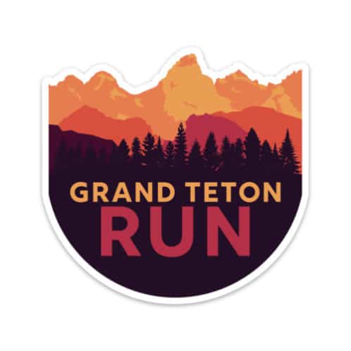Run Grand Teton Sticker, Sunrise Running Company