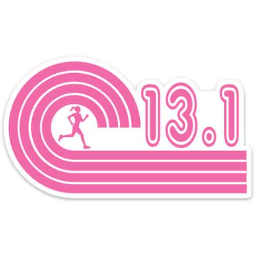 Female Pink 13.1 Half Marathon Running Sticker