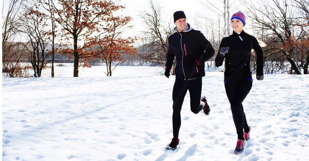 running in the snow