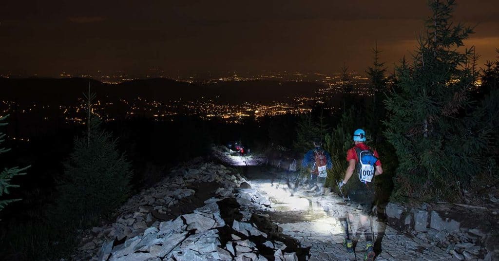 trail running at night