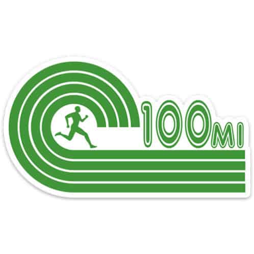 100 Mile Running Sticker - green
