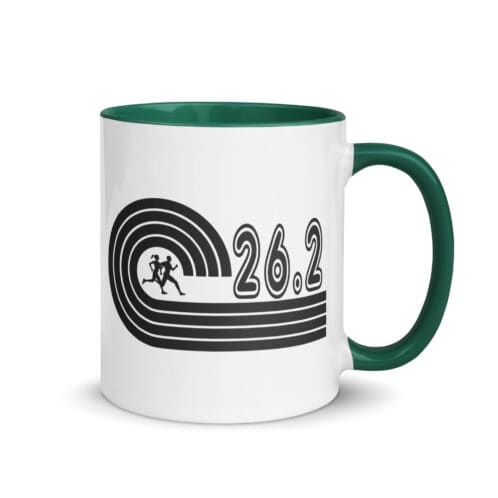 26.2 marathon mug forest green