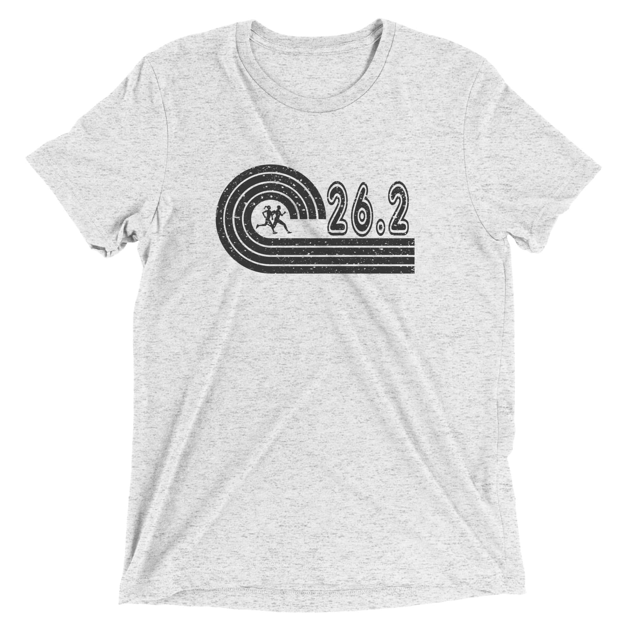 Retro 26.2 Marathon T-Shirt - White Fleck