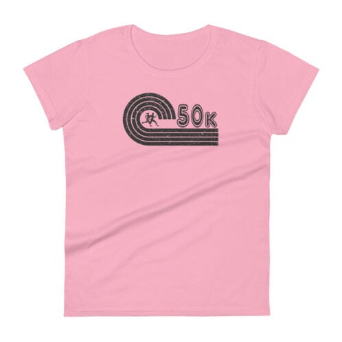 Women's Retro 50K Ultramarathon T-Shirt - Charity Pink