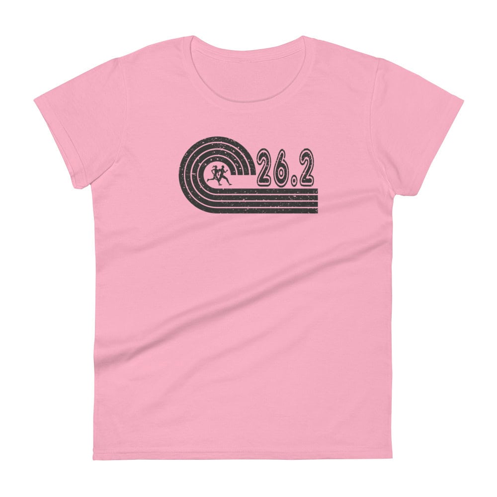 Women's Retro 26.2 Marathon T-Shirt - Charity Pink