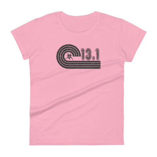 Women's Retro 13.1 Half Marathon T-Shirt - Charity Pink