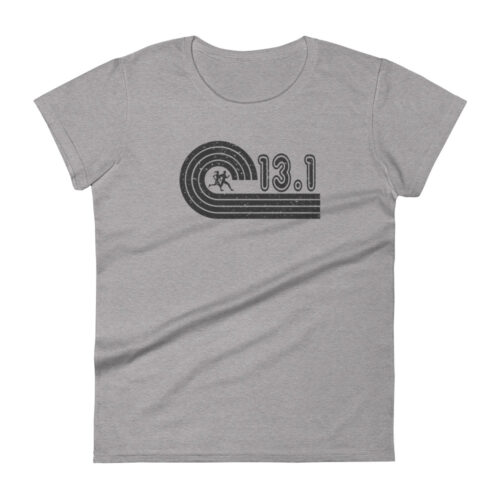 Women's Retro 13.1 Half Marathon T-Shirt - Heather Grey