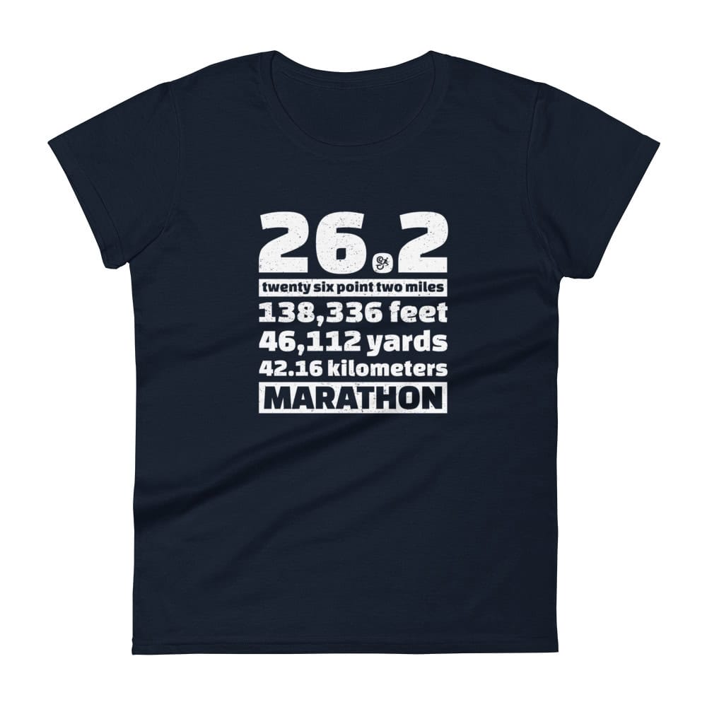 Women's 26.2 Marathon Measures T-Shirt - Navy