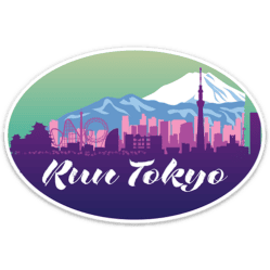 Run Tokyo Oval Sticker