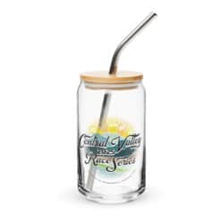 Central Valley Race Series Can-Shaped Glass with lid and straw