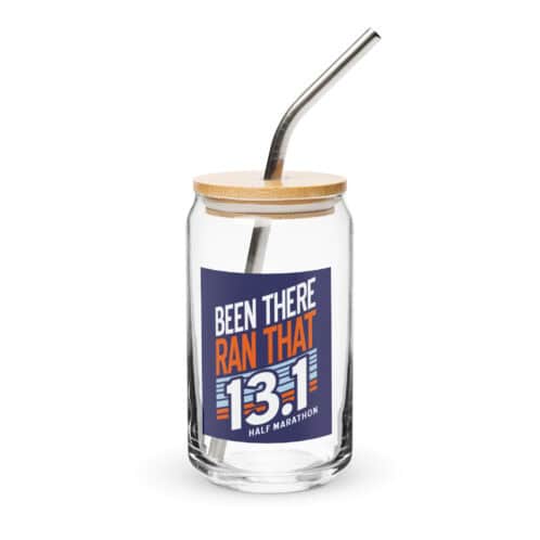 Been There Ran That 13.1 Can-Shaped Glass w/ Lid & Straw - Dark Blue