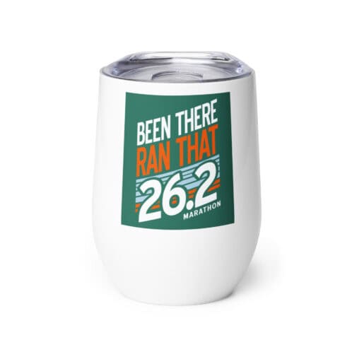 26.2 Marathon Wine Tumbler - White/Dark Green