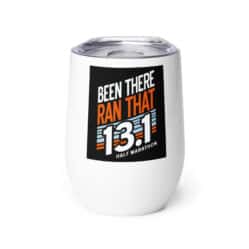 13.1 Half Marathon Wine Tumbler - White/Black