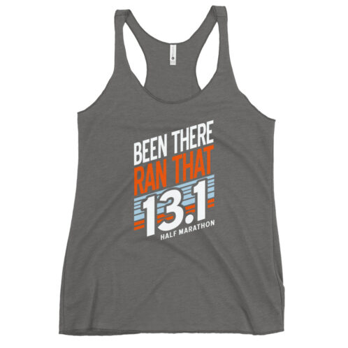 13.1 Half Marathon Racerback Tank - Heather Grey