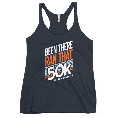 50K Ultramarathon Racerback Tank - Vintage Navy