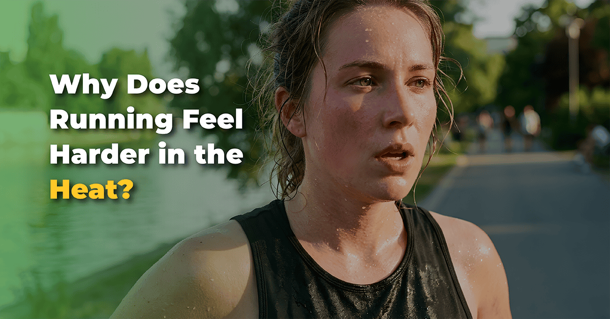 Runner sweating during a hot weather training run, running feel harder in the heat