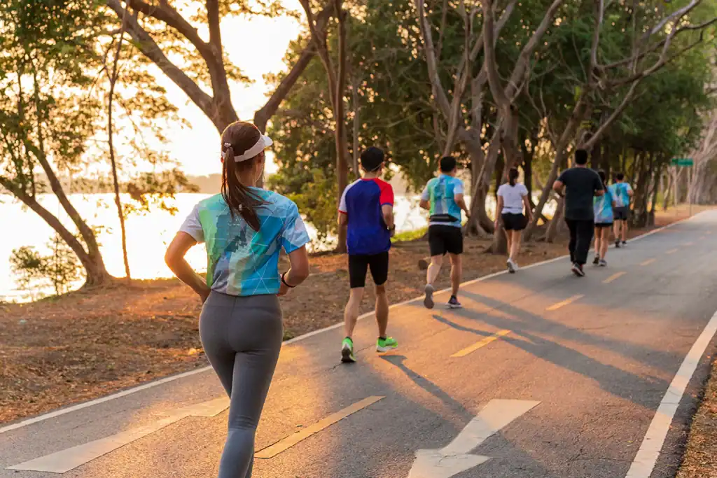 group of people during a run walk training plan